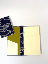 Load image into Gallery viewer, Japanese Washi Hand Printed Memory Book Water - 思い出帳 水