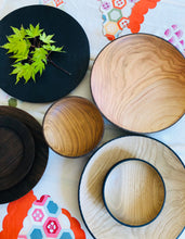 Load image into Gallery viewer, Japanese Handcrafted Wooden Iron Dyed Dual Coloured Small Bowl Cherry 15cm-  桜外側鉄染め小鉢