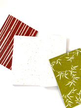 Load image into Gallery viewer, Japanese Washi Hand Printed Notebook A5 Bamboo Leaf - 和綴じノートA5 笹