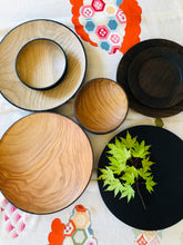 Load image into Gallery viewer, Japanese Handcrafted Wooden Iron Dyed Dual Coloured Bowl Cherry 28cm -  桜の外側鉄染め大鉢