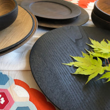 Load image into Gallery viewer, Japanese Handcrafted Wooden Iron Dyed Plate Chestnut 28cm -  栗の鉄染め大皿