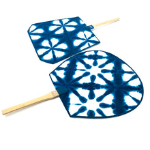 Load image into Gallery viewer, Indigo Dyed Japanese Fan - 藍染め団扇