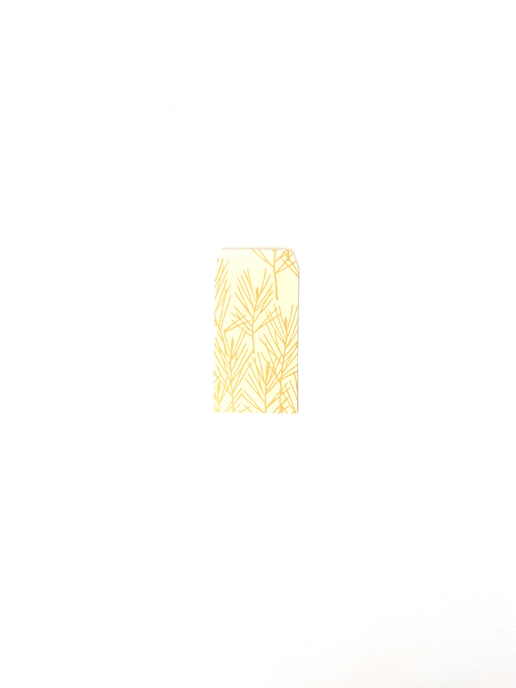 Japanese Washi Hand Printed Mini Envelopes Gold Pine