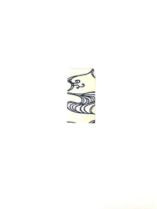 Japanese Washi Hand Printed Mini Envelopes Indigo Water