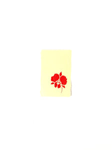 Japanese Washi Hand Printed Postcard Red Orchid