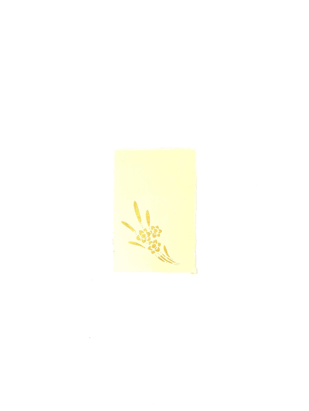 Japanese Washi Hand Printed Postcard Gold Daffodil