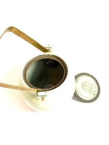 Japanese Ceramic Dobin Tea Pot Uroko - 粉引土瓶鱗柄