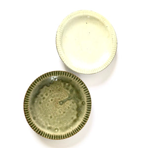 Japanese Ceramic Ash Glazed Small Plate 12cm - 灰釉4寸リム鎬皿