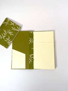 Japanese Washi Hand Printed Memory Book Bamboo Leaf - 思い出帳 笹