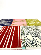 Load image into Gallery viewer, Japanese Washi Hand Printed Notebook A6 Pine - 和綴じノートA6 松