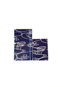 Japanese Washi Hand Printed Notebook A6 Water - 和綴じノートA6 水