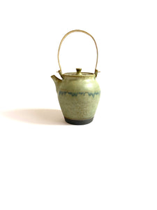 Japanese Ceramic Ash Glazed Dobin Tea Pot - 彩色灰釉土瓶