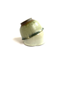 Japanese Ceramic Ash Glazed Small Flower Bowl - 彩色灰釉輪花小鉢