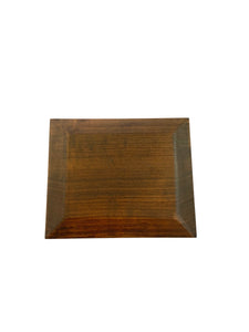 Japanese Handcrafted Wooden Iron Dyed Rectangular Plate Cherry 30x25cm-  桜の手彫り鉄染め角皿