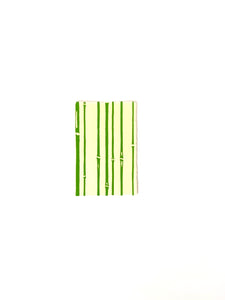 Japanese Washi Hand Printed Postcard Green Bamboo 