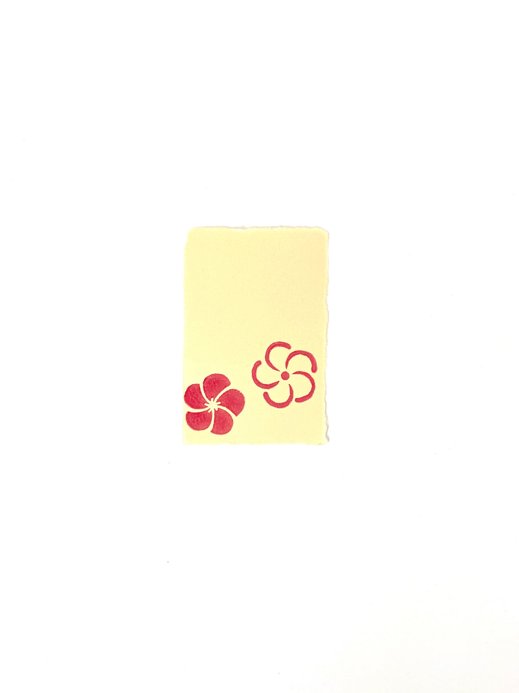 Japanese Washi Hand Printed Postcard Plum Blossom