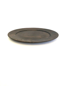 Japanese Handcrafted Wooden Iron Dyed Rim Plate Cherry 18cm -  染めリムプレート