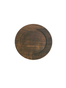 Japanese Handcrafted Wooden Iron Dyed Rim Plate Cherry 24cm -  染めリムプレート