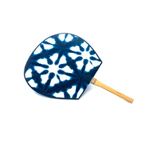 Load image into Gallery viewer, Indigo Dyed Japanese Fan - 藍染め団扇