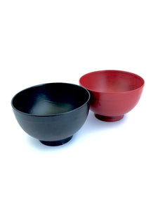 Japanese Lacquered Miso Soup Bowl - 漆塗り渕布汁椀